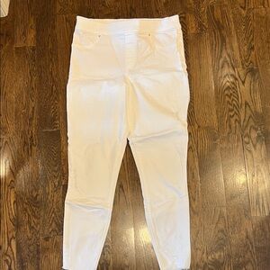 SPANX Women's Distressed Pull On White Jeans